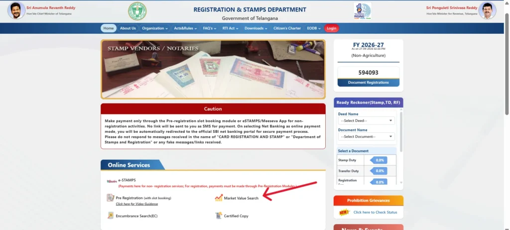 Check Market Value in Telangana